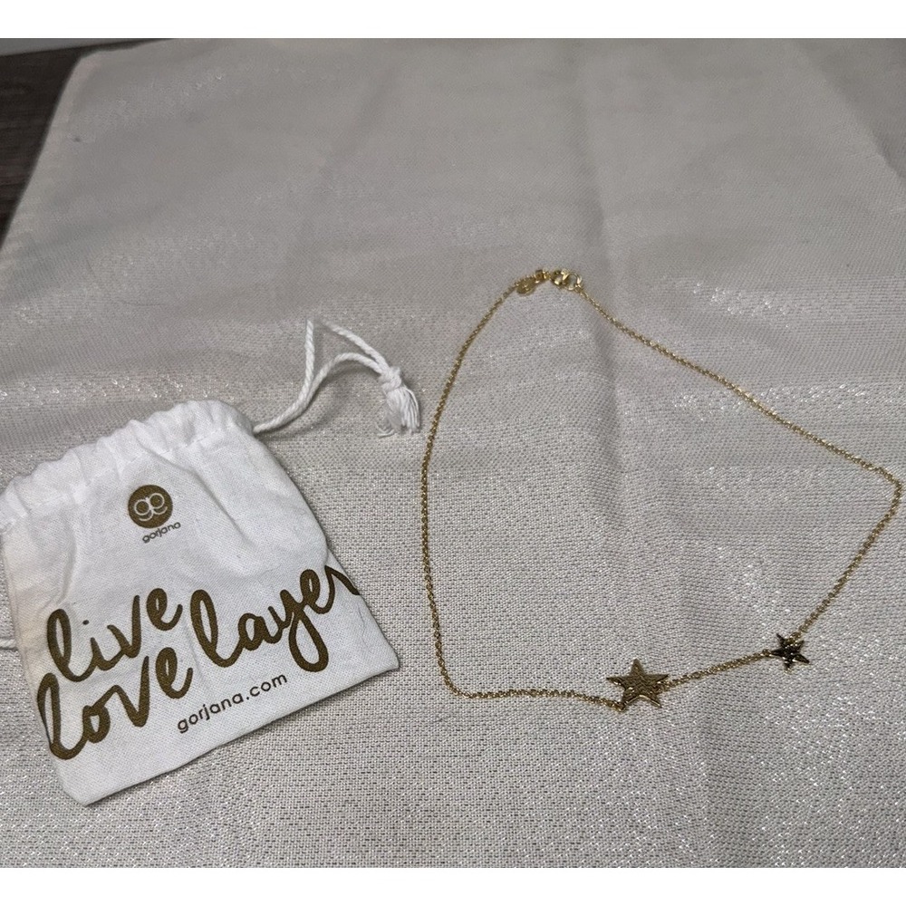 Gorjana Gold Tone Star Necklace w/ Pouch